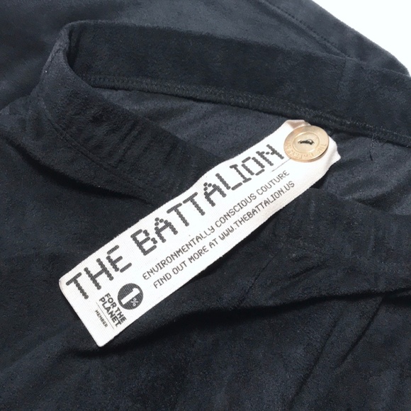 NWT Battalion Free People boutique black "suede" bell-bottoms S - Picture 5 of 5